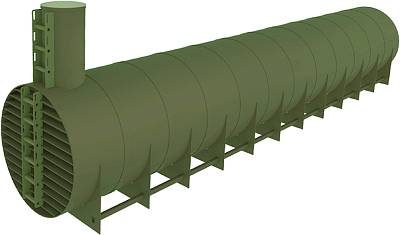 Резервуар (Ёмкость) горизонтальный для наземного монтажа 75  м³ / 3000*3035*12330 мм.